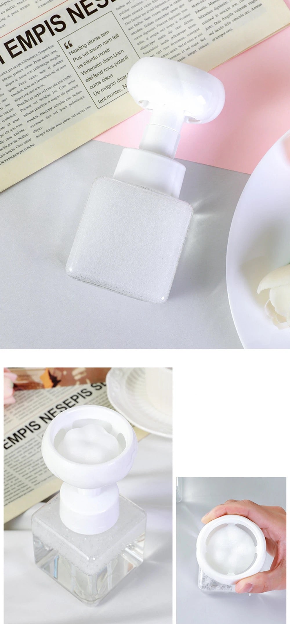 Dispensador de jabón en espuma forma de flor (250ml)
