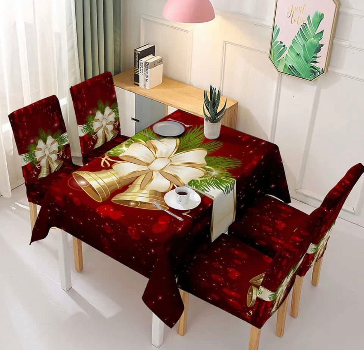 Juego de mesa 250 cm + 8 fundas de sillas
