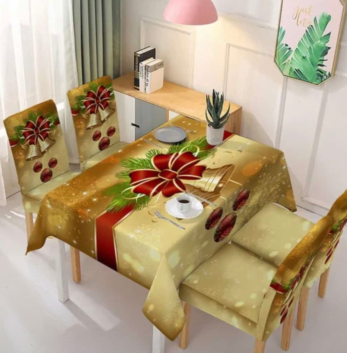 Juego de mesa 250 cm + 8 fundas de sillas