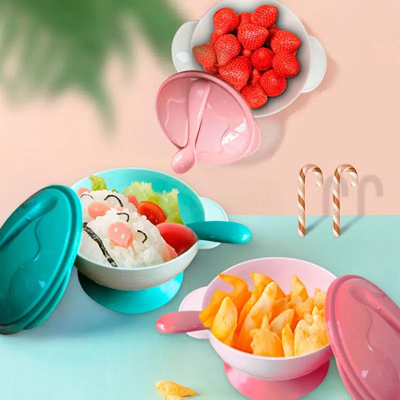Plato Antideslizante Pegatina + Cuchara