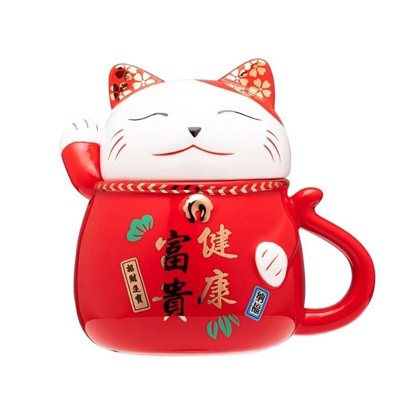 Taza Gatito Maneki + calentador