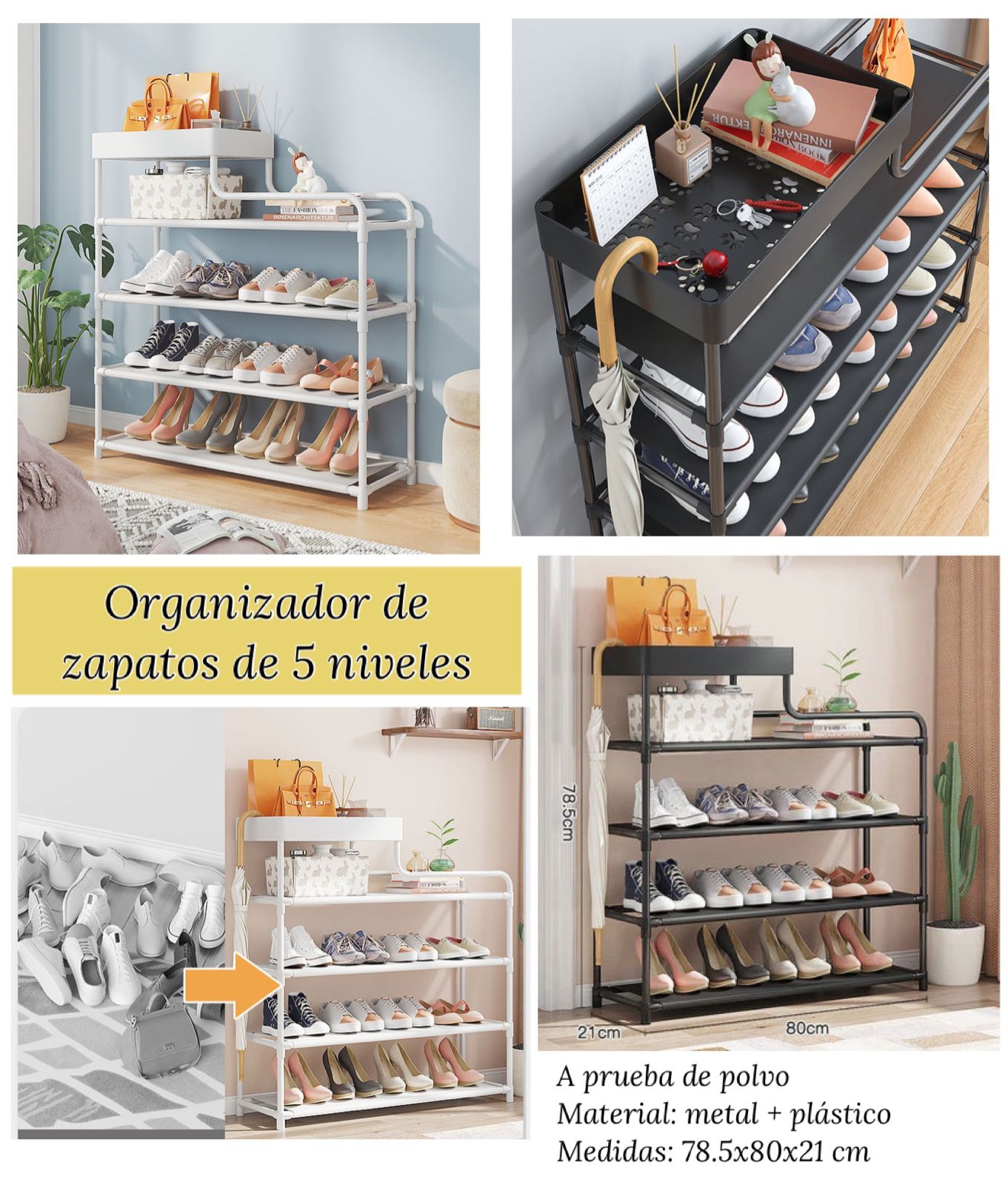 ZAPATERO ORGANIZADOR MULTIFUNCIONAL DE ZAPATOS CARTERAS DE 5 NIVELES ( ISIS)