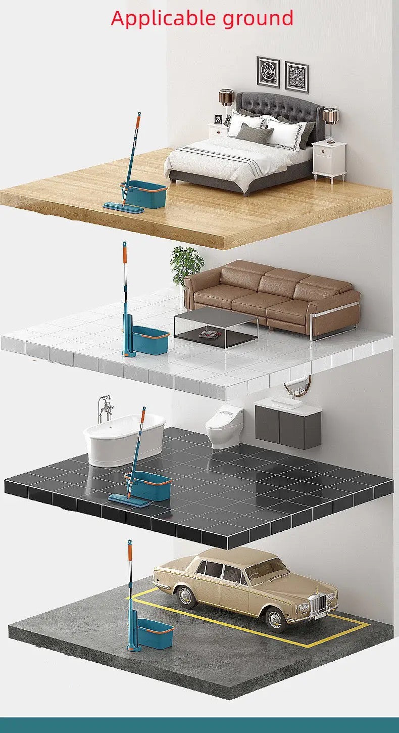 Trapeador Plano + cubo (balde)