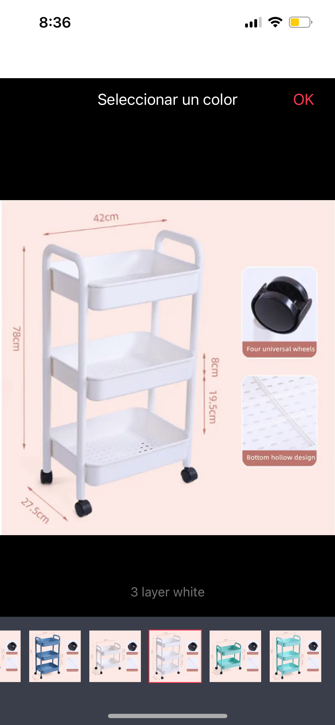 Organizador o carrito con ruedas de 3 niveles ( Mod 2)