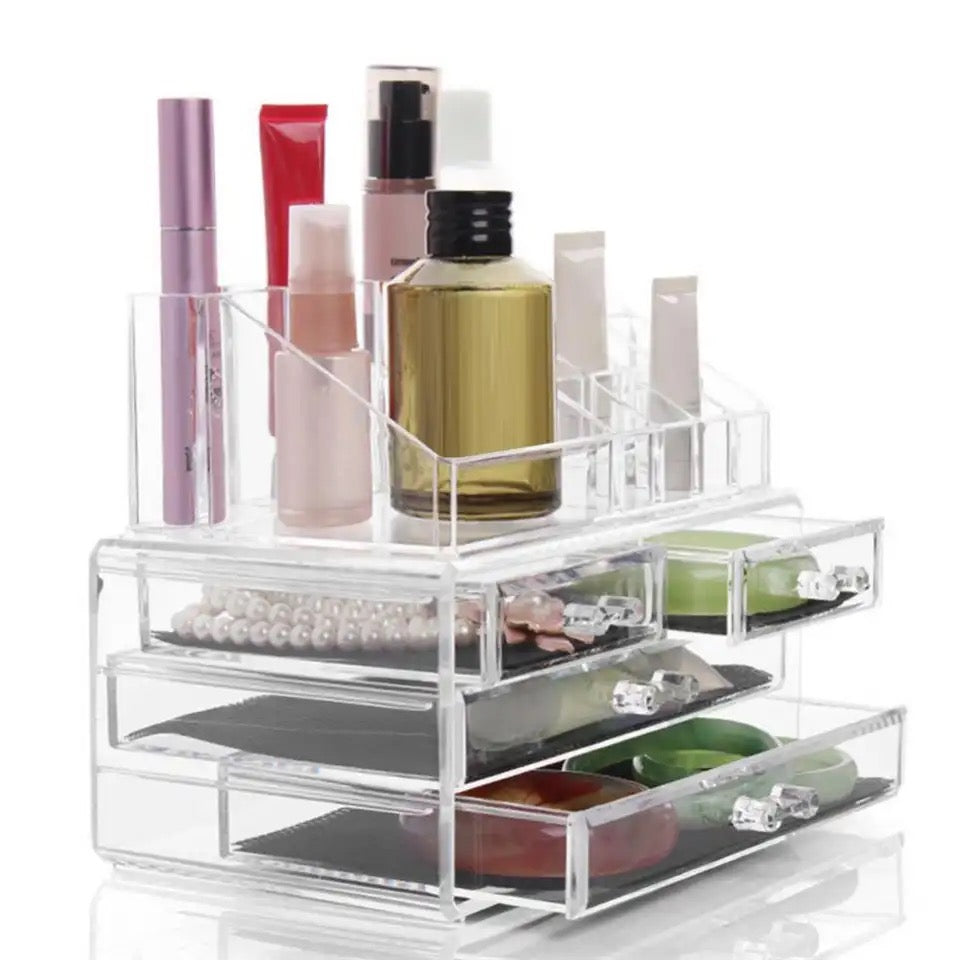 JOYERO COSMETIQUERO ACRILICO 4 CAJONES