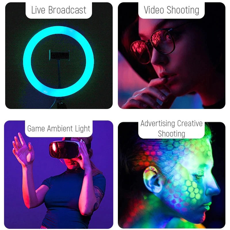 ARO DE LUZ RGB + TRIPODE DE 2.10 M