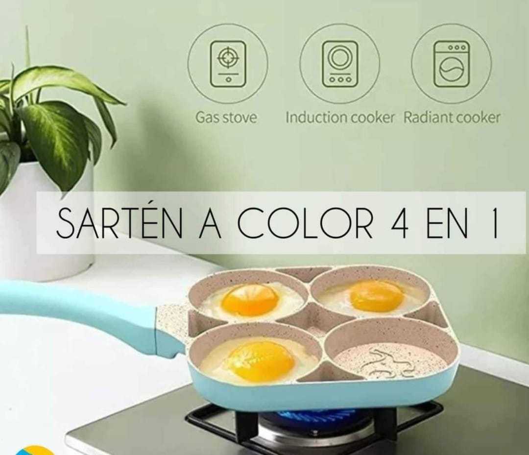 Sartén con diseño con 4 compartimientos