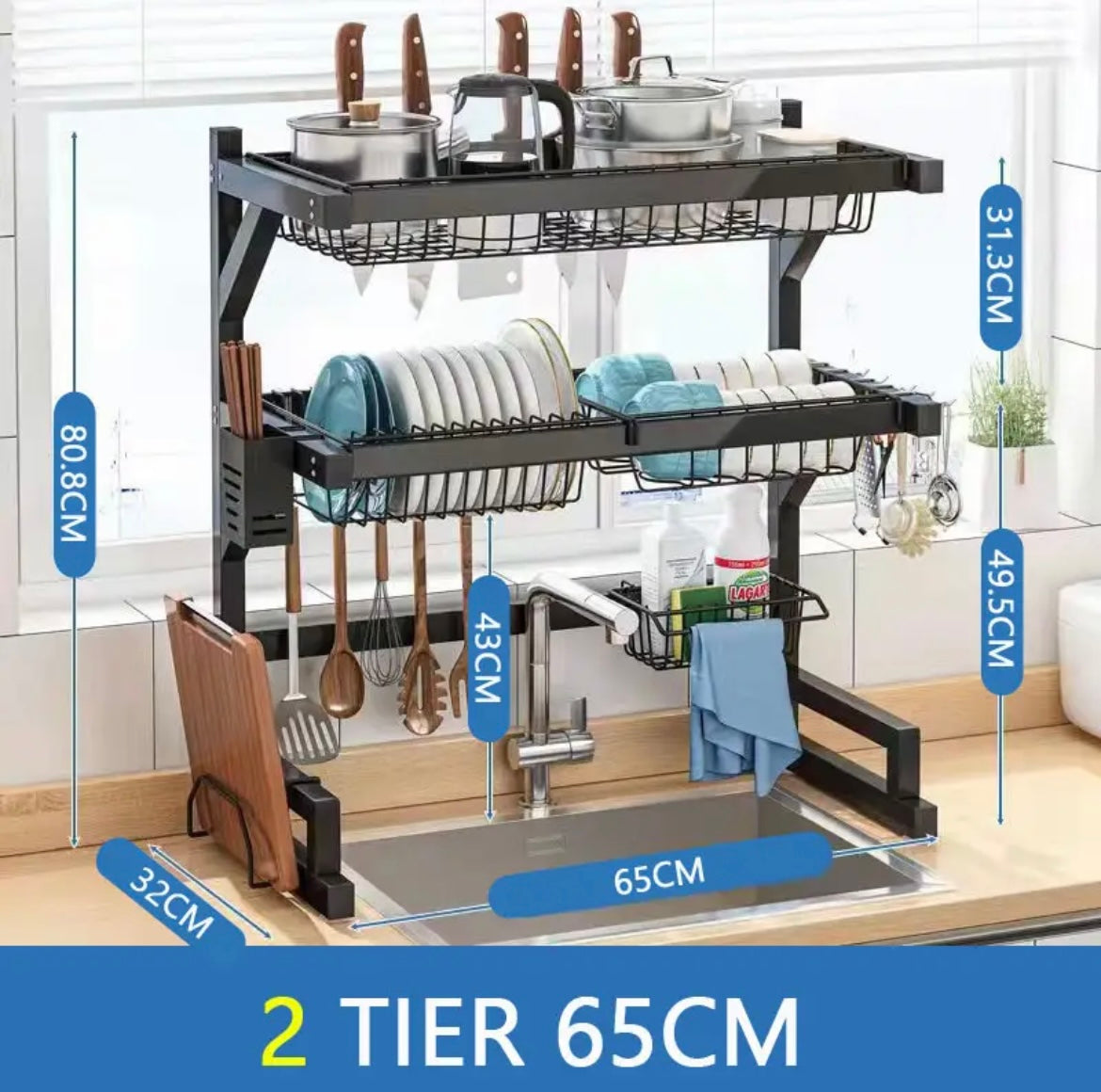 Estante de platos 2 niveles ( 65cm