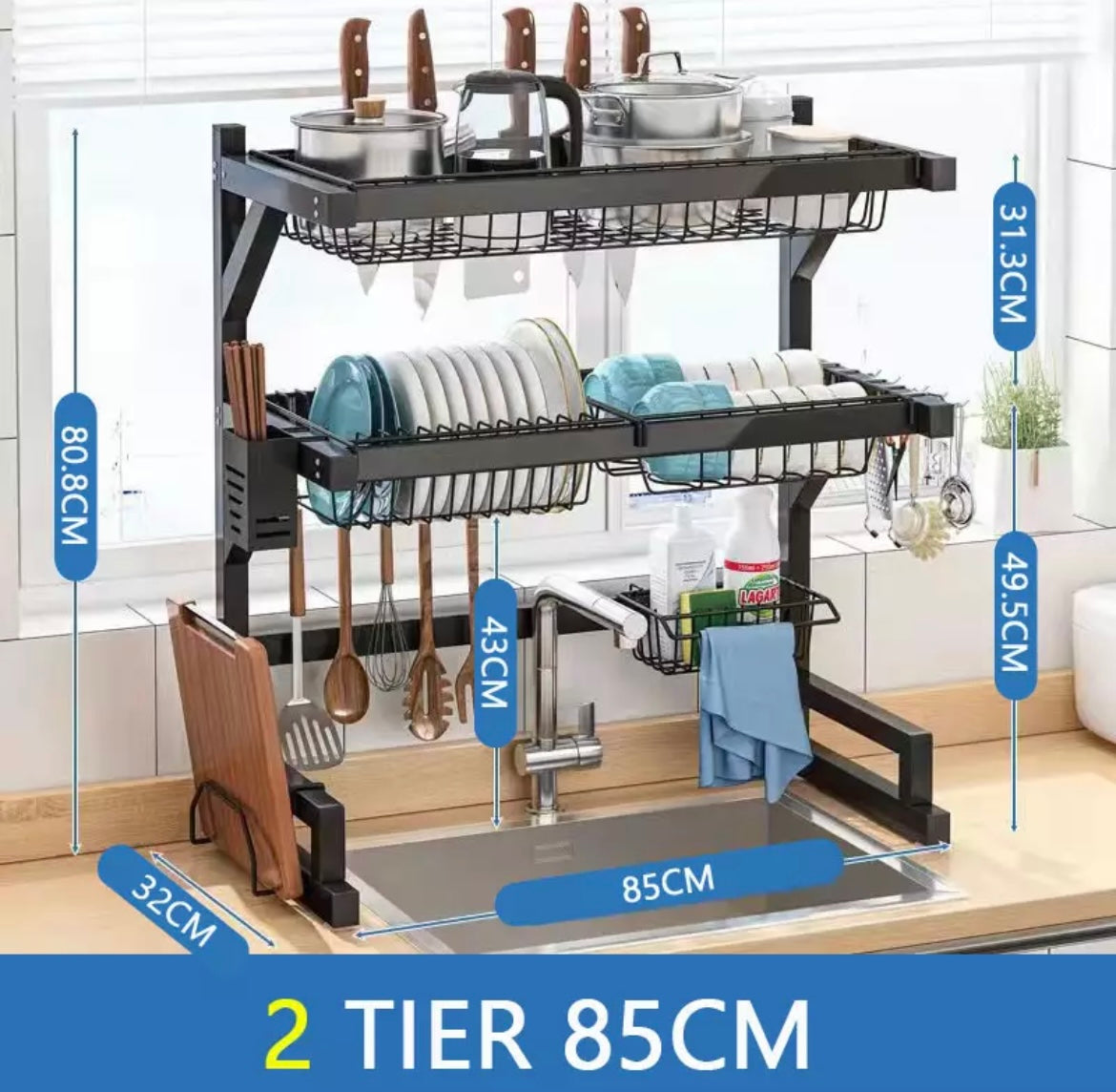 Estante de platos 85 cm