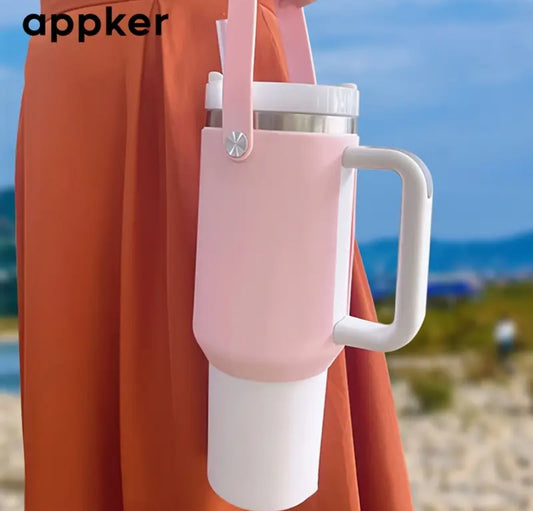 Funda -  Protector  o Bolsa de asa de silicona - Rosa 40 onz