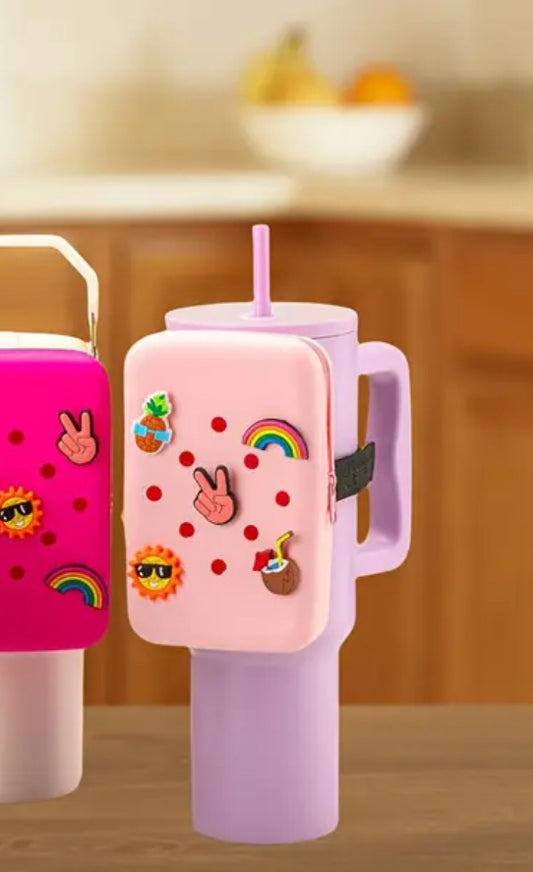 Cartera de silicona para Stanley + 5 pin o Dije // Rosa
