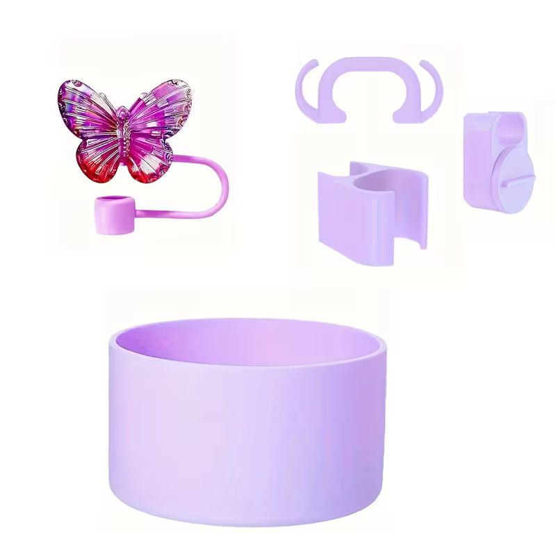 Set 5  accesorios / Protectores + Sujetadores /Purpura / Mariposa