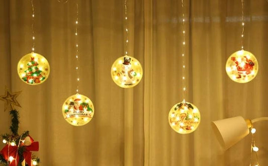 Cortina o tira de luces  Navideño ( 10 discos )