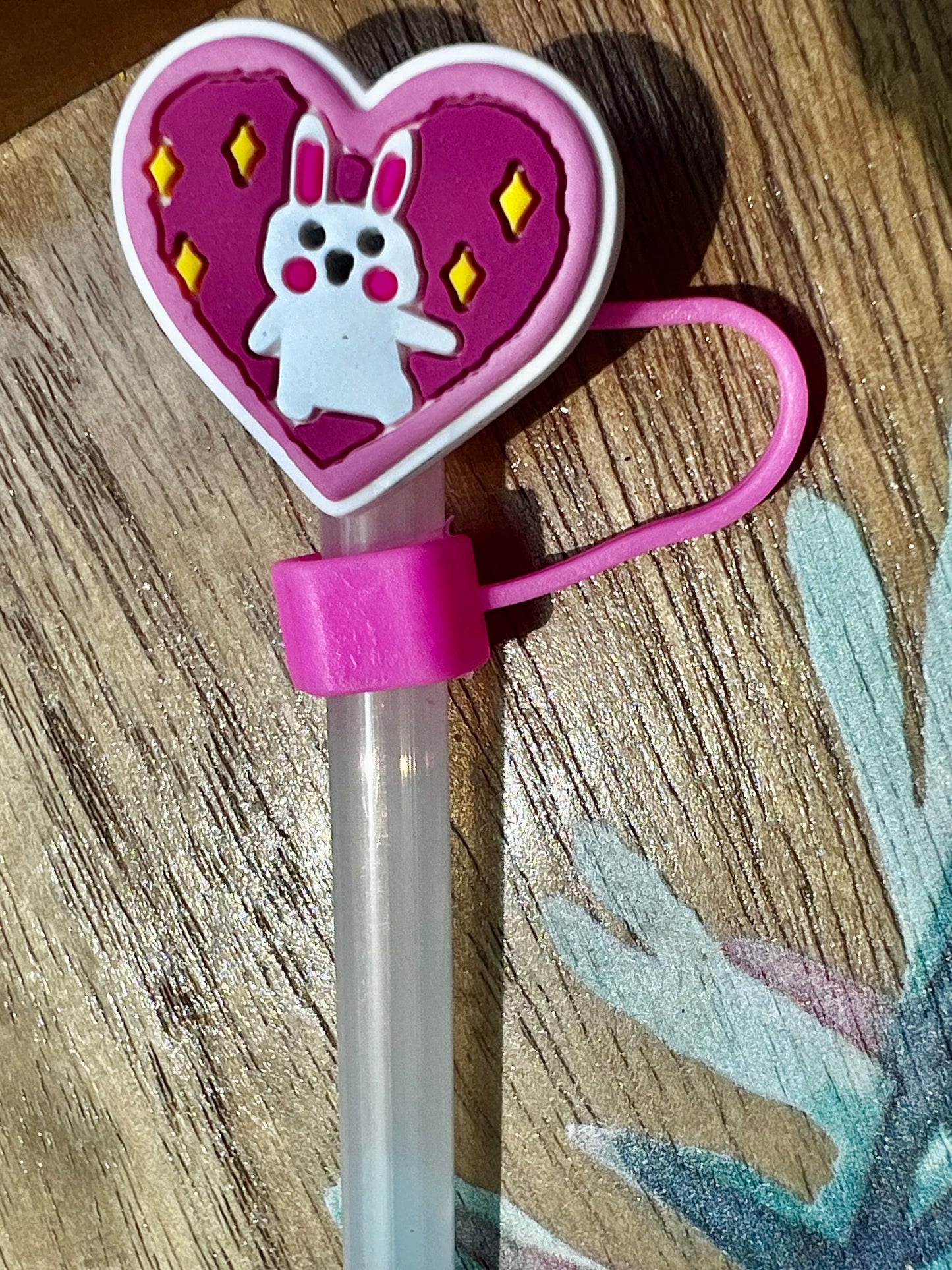 Protector de cañita corazón conejito