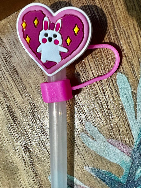 Protector de cañita corazón conejito