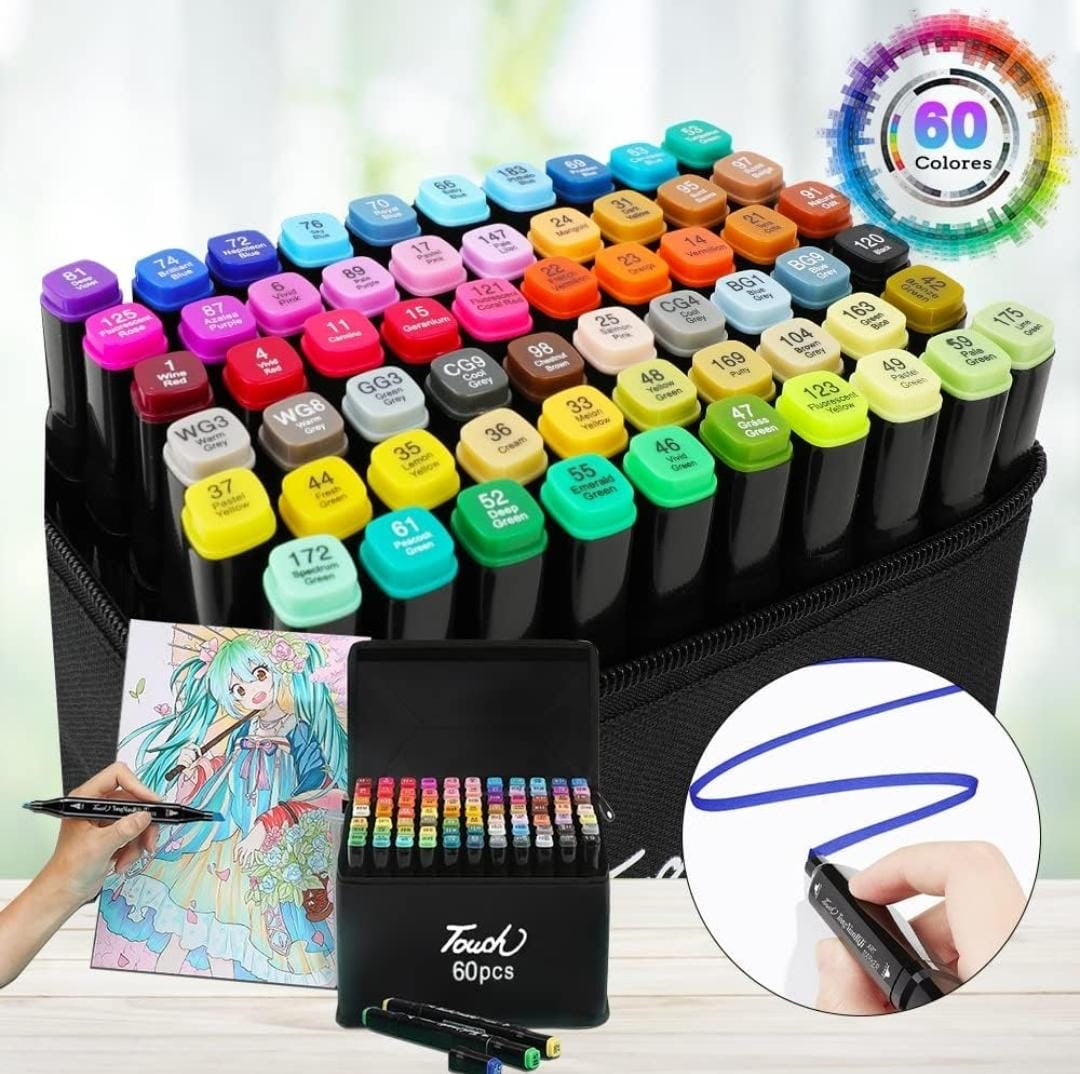 SET PLUMONES LETTERING ARTÍSTICO DE DOBLE PUNTA PACK DE 60 UNIDADES