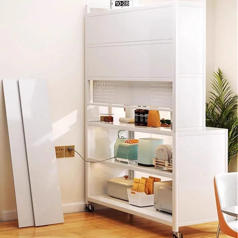 Estante de almacenamiento de cocina Blanco  Rosa