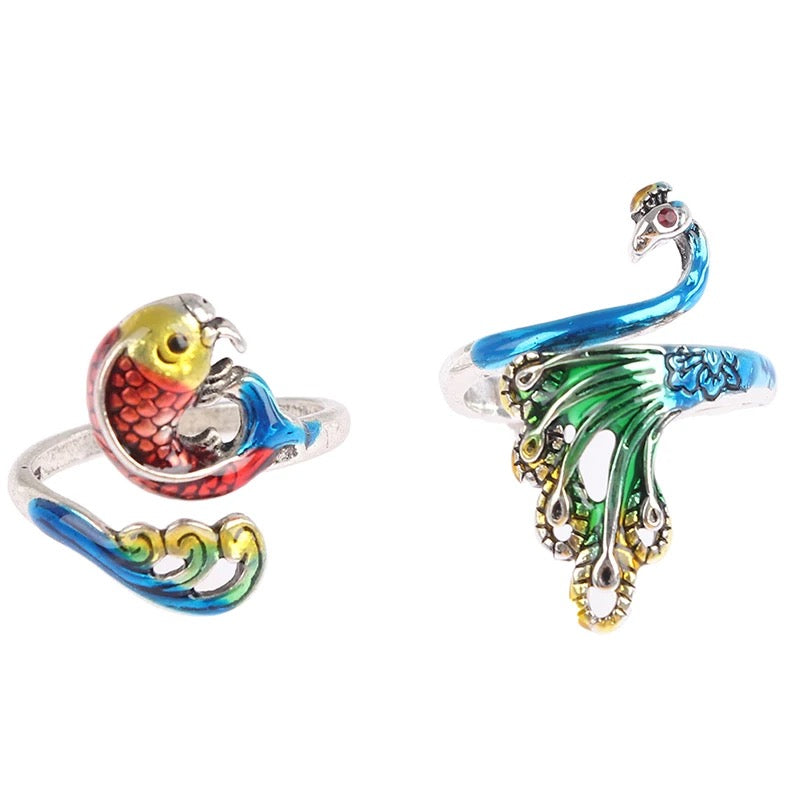 Anillo croché 🧶  (Pavo real )