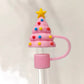 Protector de cañita Árbol de Navidad rosado