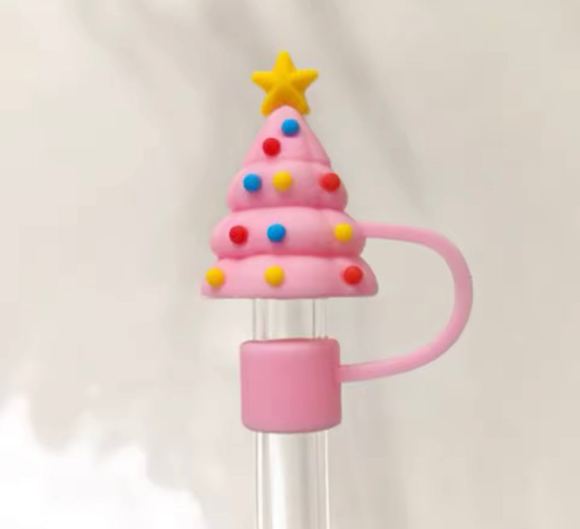 Protector de cañita Árbol de Navidad rosado