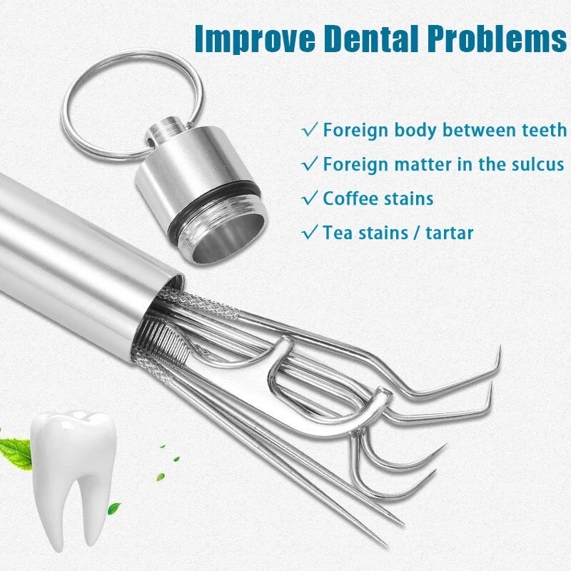 Kit de limpieza hilo dental de Metal  ( 8 pc)