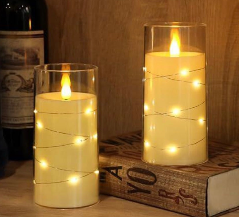 Vela con luces led