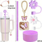 1Set de 5protectores Base - protector de cañita flor - cañita -Dije de asa //Purpura