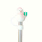 Protector de cañita  Muñeco de nieve rosado