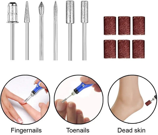 Pulidor Limador Electrico de Uñas Accesorios Lima Diamante Bandas Lijado Dremel Manicure Pedicure