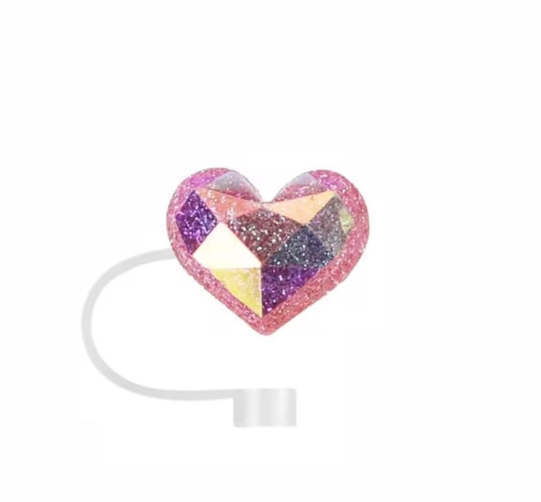 Protector de cañita corazón diamante / Rosa