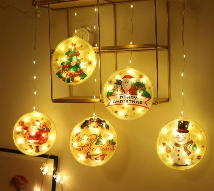 Cortina o tira de luces  Navideño ( 10 discos )