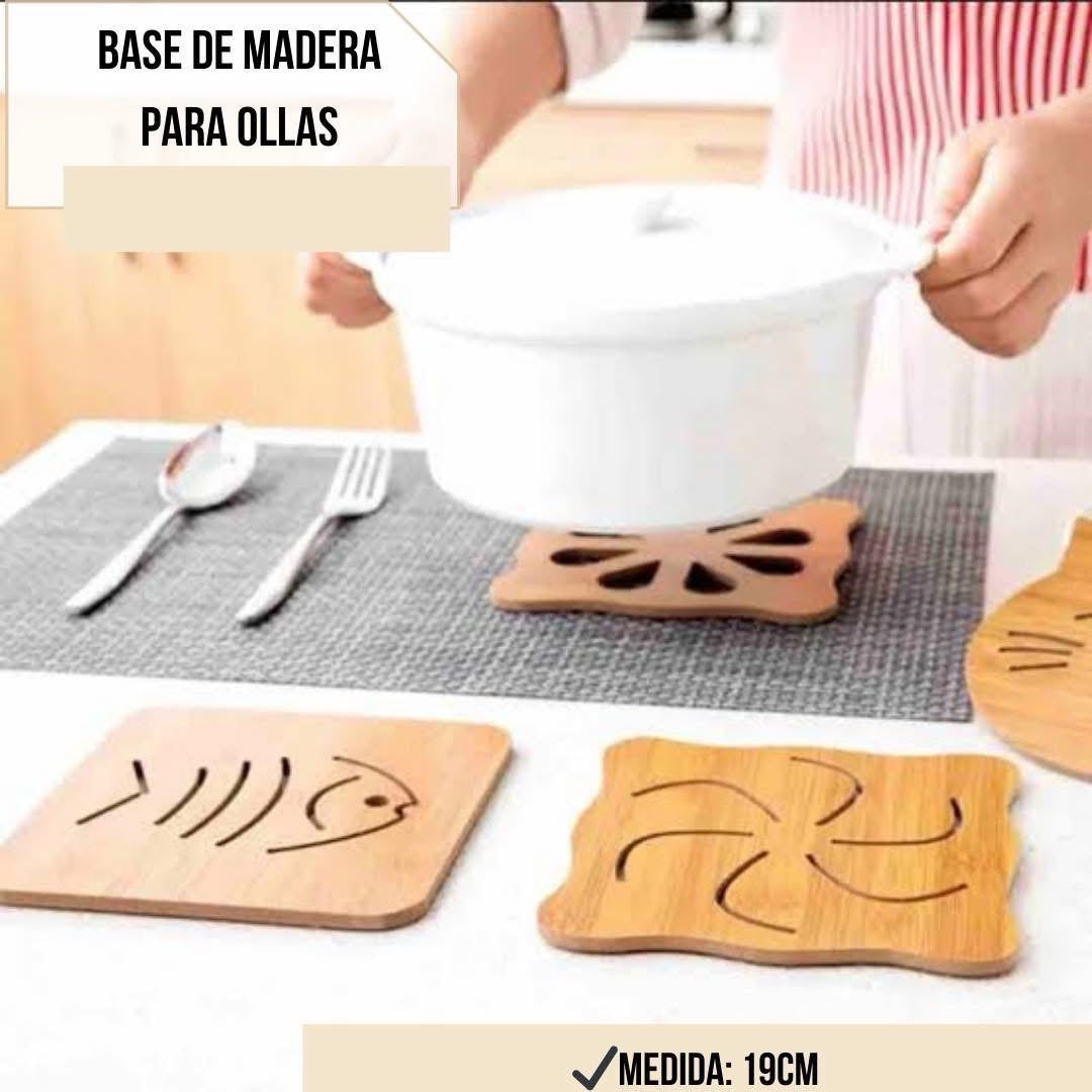 Base de madera para olla
