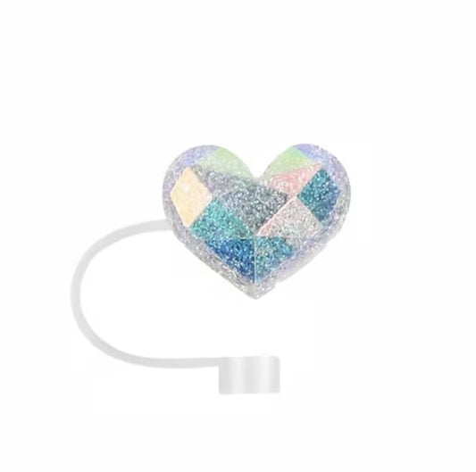 Protector de cañita corazón diamante / Blanco