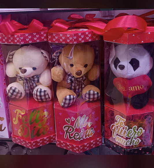 Caja de peluche feliz día mamá