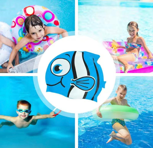 GORRO DE NATACIÓN ELÁSTICO MODELO DE PEZ*🏊‍♀️🐟🐠