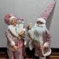 HERMOSOS PAREJA DE ADORNOS NAVIDEÑO ORO ROSA PAPÁ NOEL Y MAMÁ NOELA
