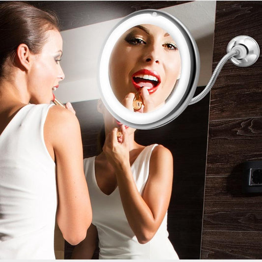 ESPEJO DE MAQUILLAJE CON AUMENTO ZOOM X5 CON LUZ LED