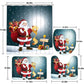 JUEGO 4 EN 1 NAVIDEÑO CON ALFOMBRA ANTIDESLIZANTE. PARA TAPA DE INODORO , TAPETE DE BAÑO BONITO Y BONITA CORTINA DE DUCHA IMPREMEABLE PAPA NOEL
