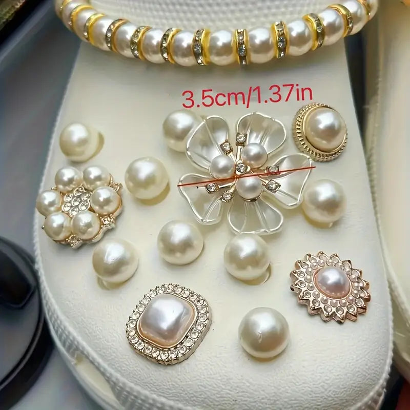 dije - pin flores perlas  cadena  . 28 pc