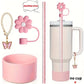 1Set de 4 protectores Base - protector de cañita flor - cañita -Dije de asa //Rosa // (Copia)