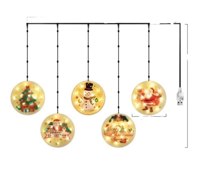 Cortina o tira de luces  Navideño ( 10 discos )