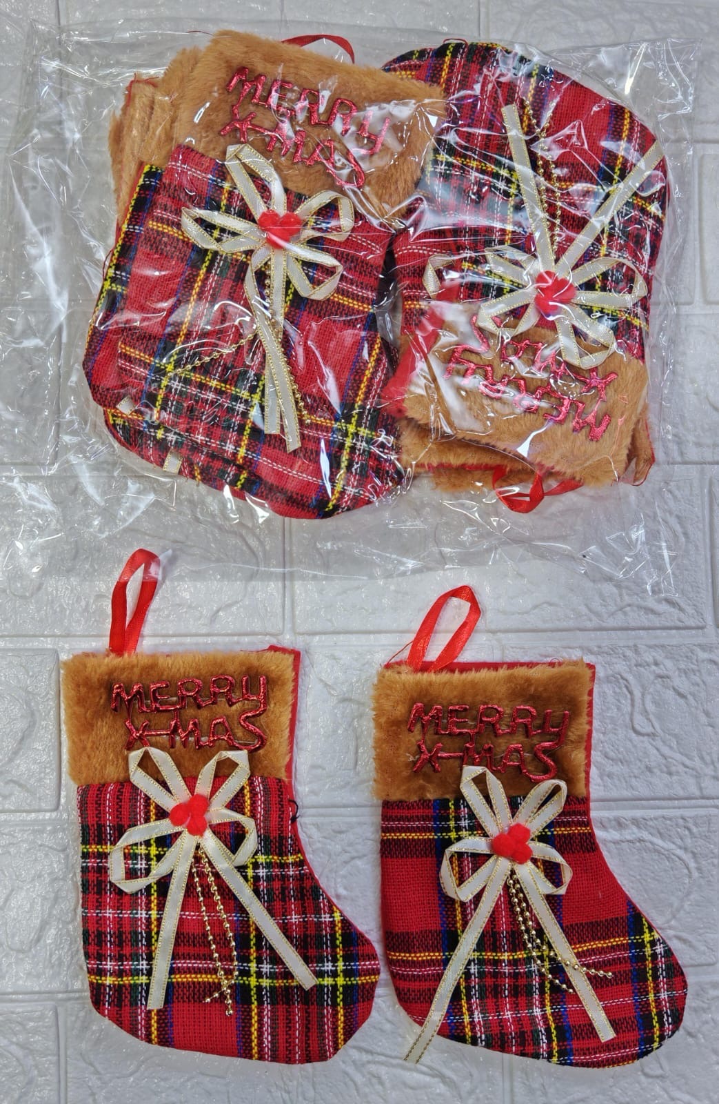 *CALCETIN NAVIDEÑO COLGANTE* 🎅🏻🎄 ( 12 pc )