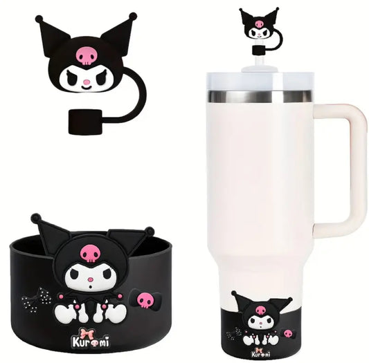 Set de Kuromi  protector + base // negro
