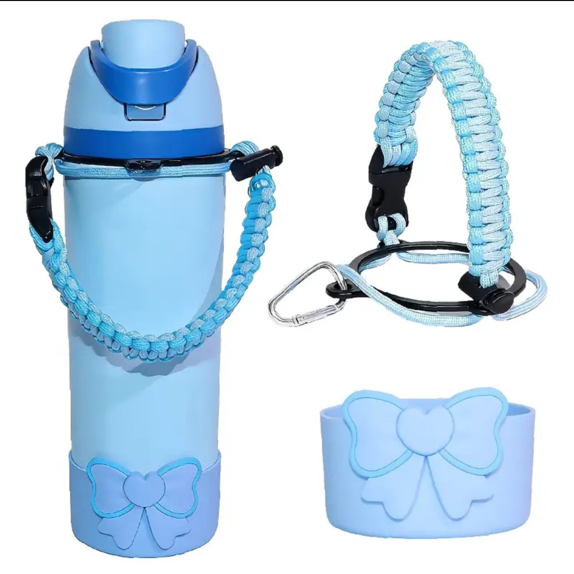 Set 3 accesorios / celeste  lazo