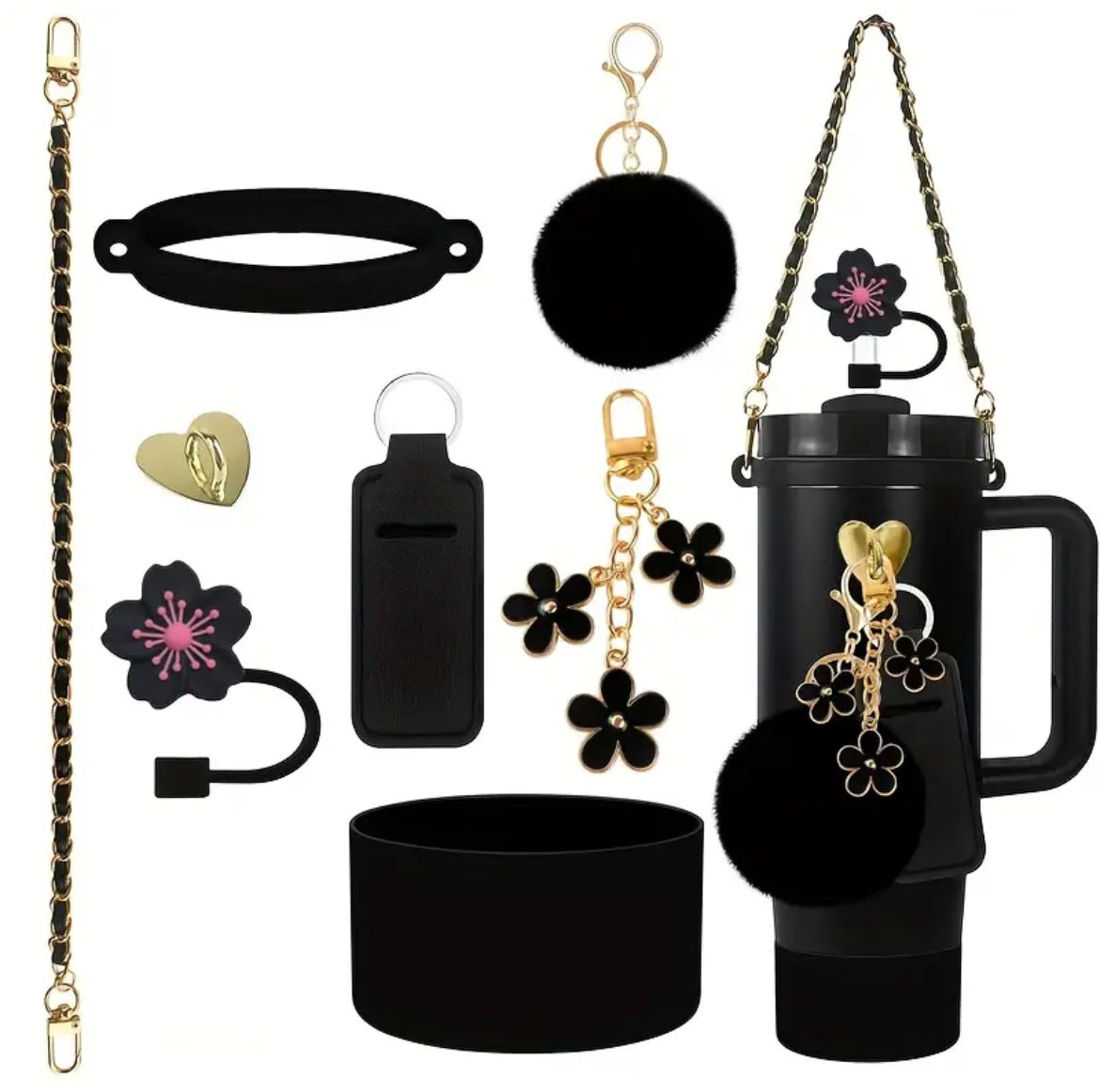 Set. De 8 pc // ascesorios / negro //