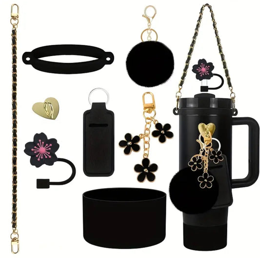 Set. De 8 pc // ascesorios / negro //