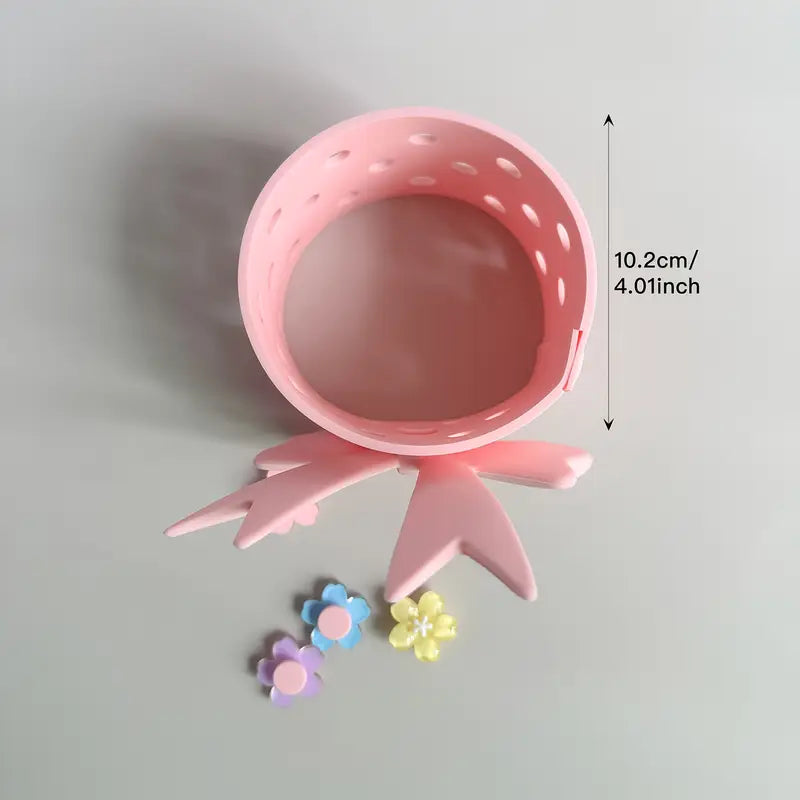 funda de silicona Lazo  dijes. -Rosa claro