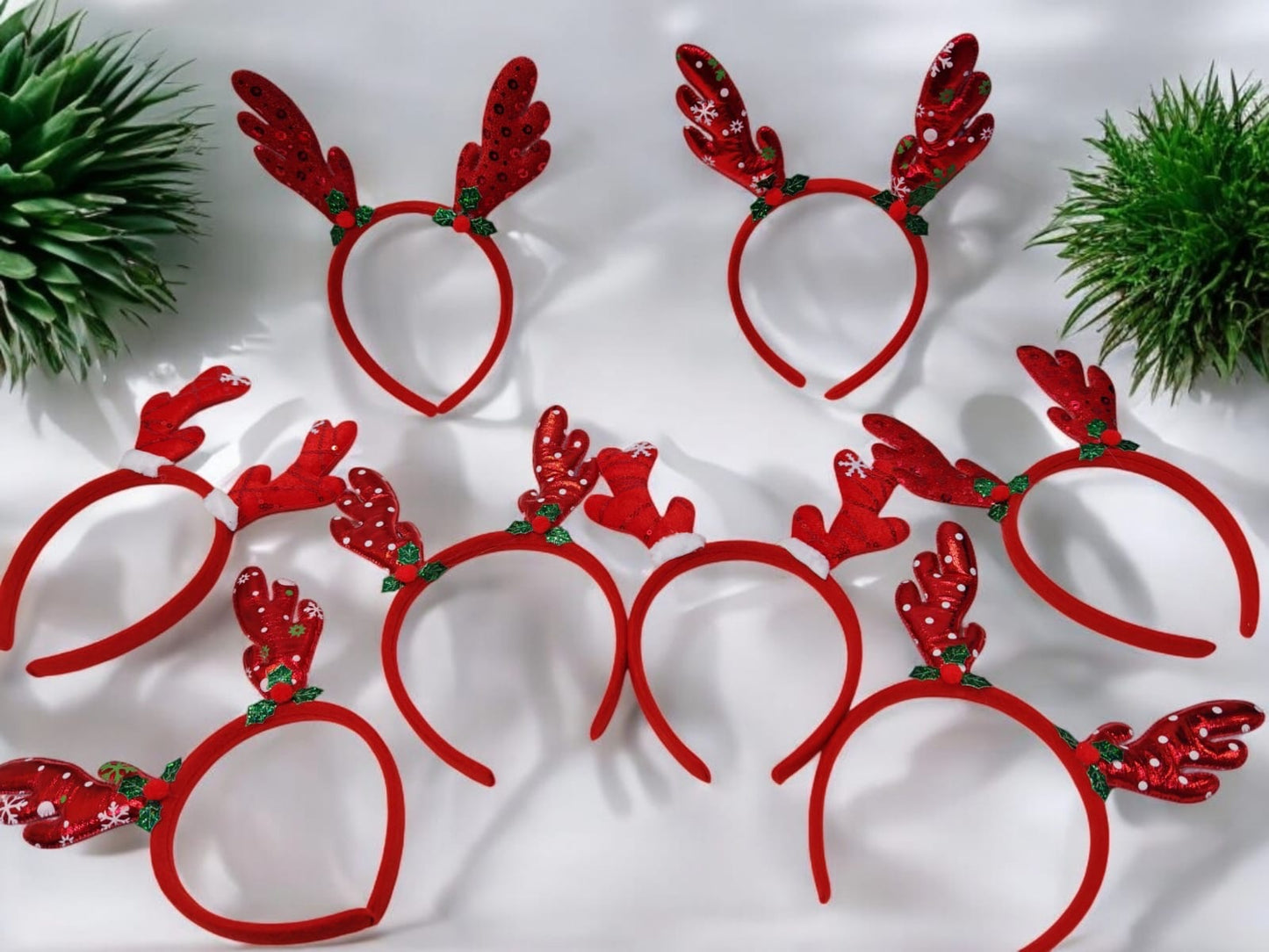 VINCHA NAVIDEÑA MODELOS VARIADOS ( 12 pc )
