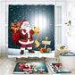 JUEGO 4 EN 1 NAVIDEÑO CON ALFOMBRA ANTIDESLIZANTE. PARA TAPA DE INODORO , TAPETE DE BAÑO BONITO Y BONITA CORTINA DE DUCHA IMPREMEABLE PAPA NOEL