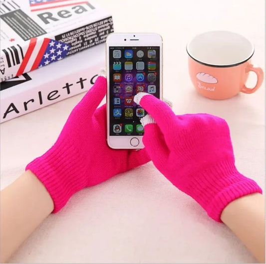 Guantes táctil para pantalla fucsia
